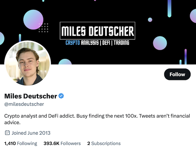 best crypto twitter accounts miles deutscher